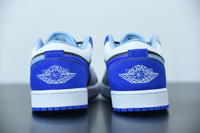 air jordan 1 low black blue white dh0206-400