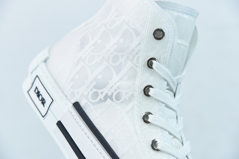 dio* b23 oblique high-top white sneaker