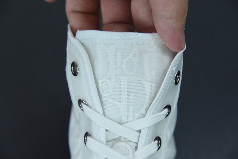 dio* b23 oblique high-top white sneaker