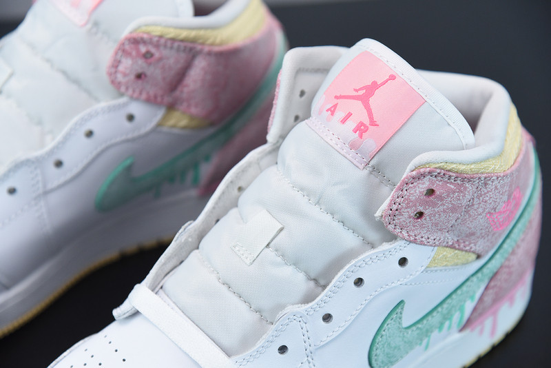 air jordan 1 mid paint drip dd1666-100