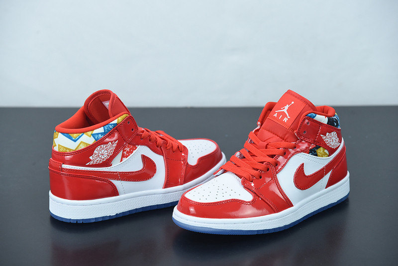 air jordan 1 mid red patent dc7294-600