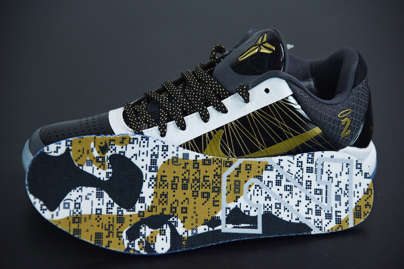 nike kobe v protro black white gold cd0824-127