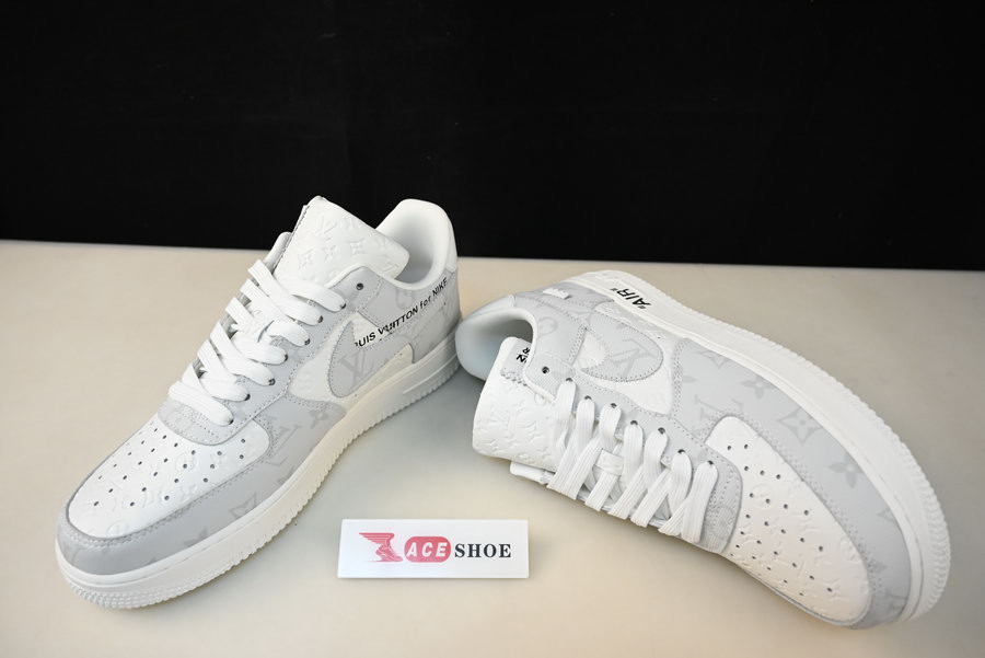 2022 lvt x nike air force 1 07 low white grey ld4631-201