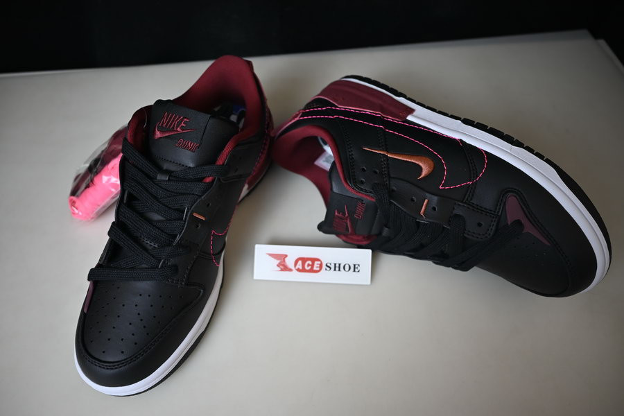 nike dunk low disrupt 2 black dark beetroot dv4024-003