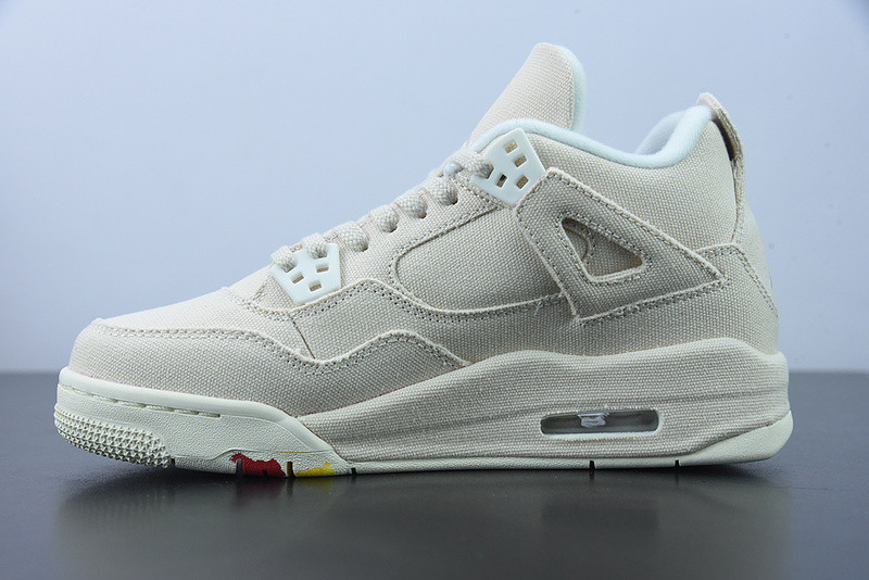 air jordan 4 canvas sail cement grey dq4909-100