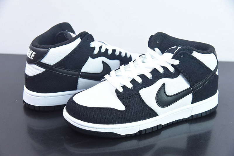 nike dunk mid black white dv0830-102