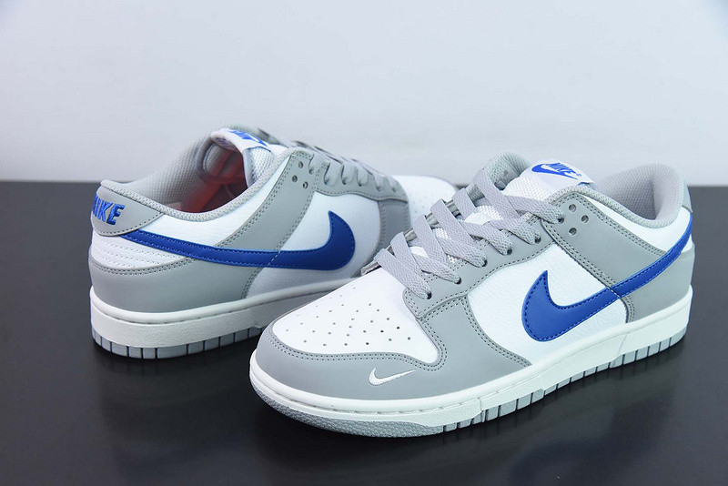 nike dunk low gs white grey royal fn3878-001