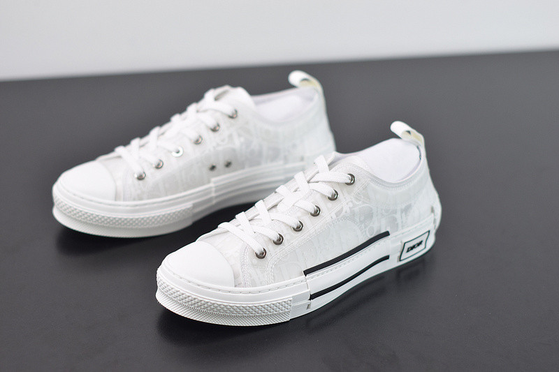 dio* b23 oblique low-top white sneaker