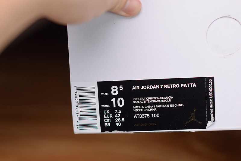 patta x air jordan 7 retro og sp “icicle” at3375-100
