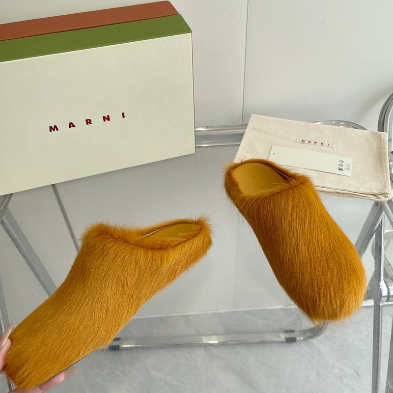 Marni calf hair slippers