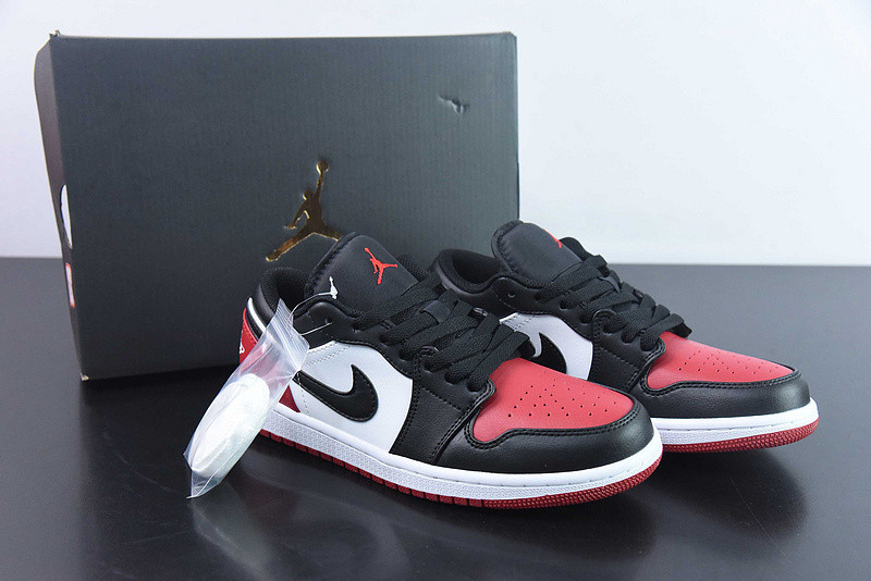 nike air jordan 1 low bred toe 2.0 (gs) 553560-161