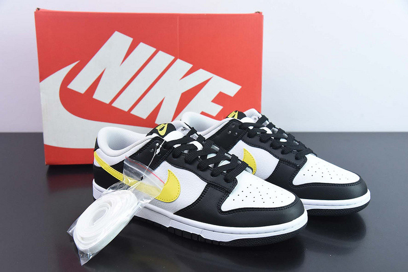 nike dunk low black yellow white fq2431-001